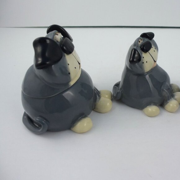 3 Russ Berrie Douglass Ceramic Dog Figurines, Large One is Trinket Box - Picture 5 of 13